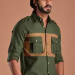 Forest Green Hunt in Style Shirt | Premium Men's Sportswear | Classic Outdoor Design | Comfortable Cotton Fabric | Size 36-44